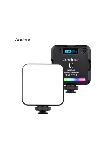 Andoer W64rgb Mini Cep Telefonu Klipsli Rgb Video Işığı Siyah Siyah