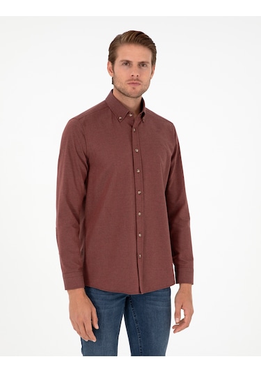 Pierre Cardin Erkek Kiremit Gömlek Desenli 50298570-vr031 Kiremit