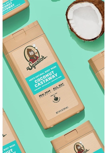 Dr. Squatch Men's Coconut Castaway Duş Jeli 414ml Hindistan Cevizi