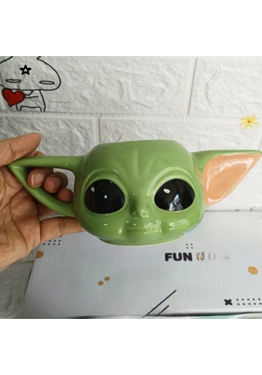 Mufunye Star Wars Yeşil 3d Karikatür Figürlü Seramik Kupa - Kahve/su İçeceği 301-400ml - Animasyon Severler İçin Dayanıklı Tasarım Diğer