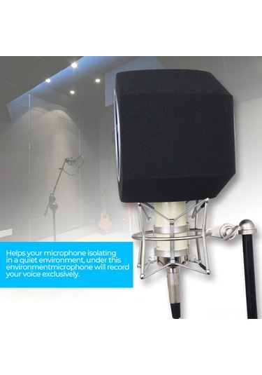 Vkemall Mikrofon Gürültü Engelleyici Ekran: 45-60mm Çaplı, Gürültü Azaltıcı, Akustik Tasarım, Siyah Sprey, Yalıtkan Sprey