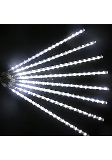 Güneş Enerjili 8 Tüp Birbirine Eklenebilir Meteor Led Beyaz Renk