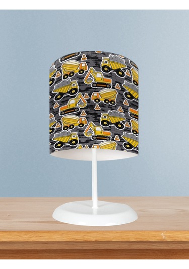 Mekta Home Bebek Ve Çocuk Odası İş Makine Desenli Abajur