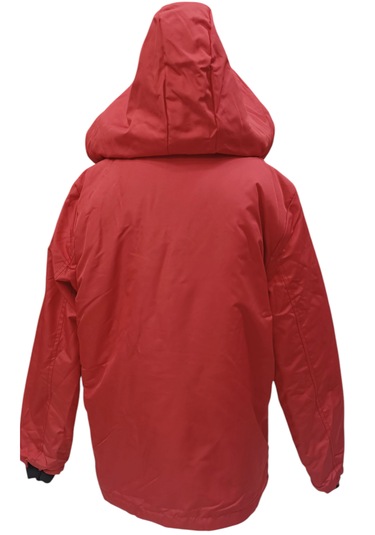 Kız Çocuk /erkek Çocuk Önü Fermuar Cepli Kapüşonu Çıkabilen Peluş Astarlı Kırmızı Renk Mont Kırmızı