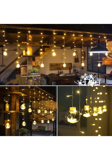 Ampul Top Perde Led Işık Dekoratif Dilek Topu Fişli Animasyonlu Eklenebilir