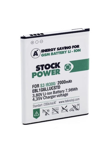 Stock Power Samsung Galaxy S3 i9300 Uyumlu Batarya