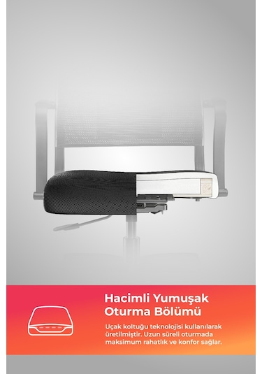 Ergolife Sit Air Ofis Koltuğu Tekerlekli, Yükseklik Ayarlı, Fileli, Siyah, Bilgisayar Sandalyesi -572.60.1.152 Diğer