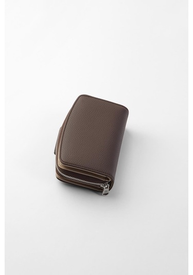 Cengiz Pakel Orta Boy Çıt Çıt Detaylı Kadın Cüzdan/portföy - 65300 - Kahve/vizon 65300-kahve-vizon
