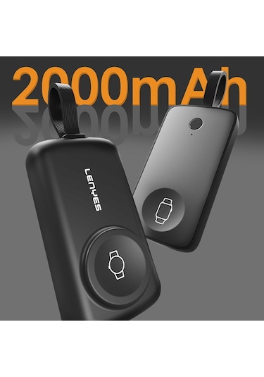 Lenyes Px0001d Akıllı Saat Kablosuz Şarj Taşınabilir Type-c Kablolu Powerbank 2000mah 2w Siyah