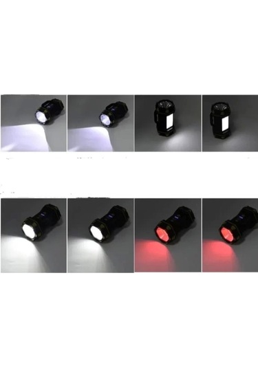 F-262 Yeni Güçlü Çift Taraflı Taşınabilir Spot Ve Işıldak Usb Powerbank Şarjlı Fener Çok Renkli