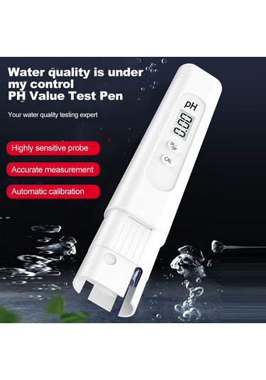 Springsun Ph Değeri Asitlik Ve Alkalinite Test Cihazı Taşınabilir Ph Test Kalemi Beyaz