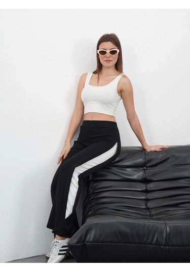 Yandan Katlamalı Pantolon Siyah Siyah