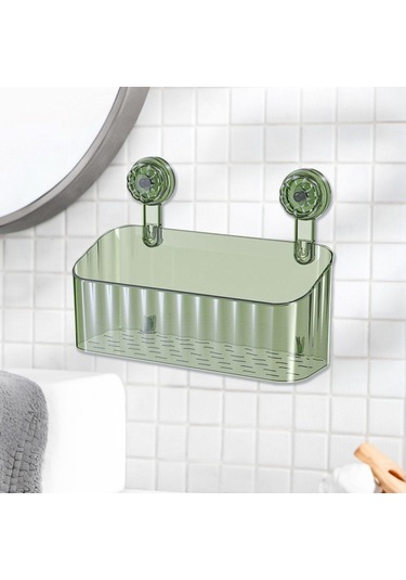 Homyl Duş Sepeti Vantuz Duvara Monte Banyo Daire Mutfak Için Yeşil
