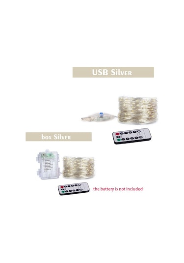 Jms Kongdii Çok Renkli Açık Led Işık 10 M 20 M Uzaktan Kumanda Zamanlama Pil Usb 10m 100 led Çok Renkli