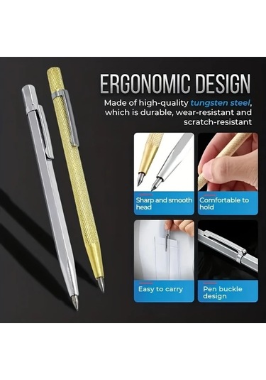 Hightower 5 Adet Cep Klipsli Tungsten Çelik Alaşımlı Seramik Cam Metal Mermer Sanatçı Kalemi