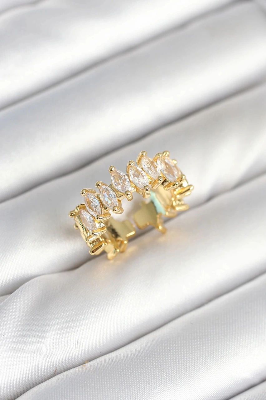 Dodes Dodes Pirinç Arpa Baget Zirkon Taşlı Kadın Yüzük Tg27byk3906 Çok Renkli