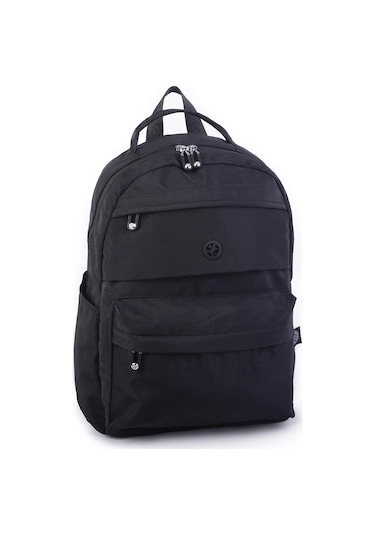 Nas Bag Extra Hafif Su Geçirmez Çok Gözlü Waterproof Unisex Sırt Çantası 30x40 Cm Siyah