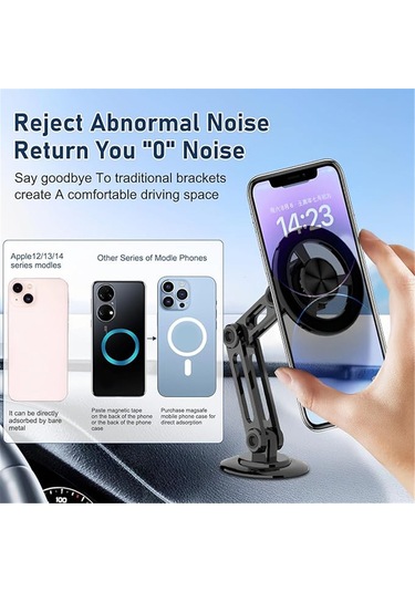 Youmex Evrensel 360 Dönebilen Güçlü Mıknatıslı Araç Telefon Tutucu - Sarsıntıya Dayanıklı Altın