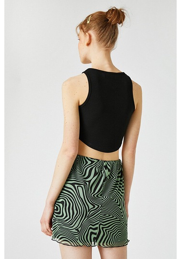 Koton Kadın Halter Yaka Crop Atlet 2YAL38009OK Siyah