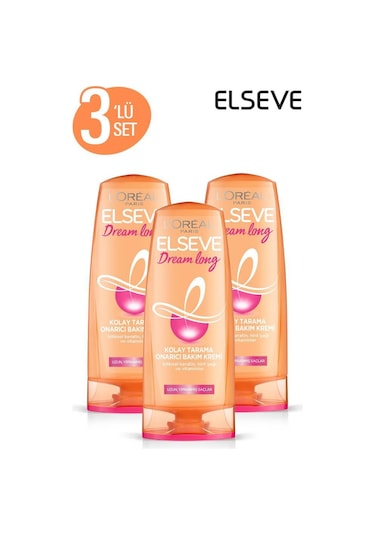 L'Oreal Paris Elseve Dream Long Kolay Tarama Bakım Kremi 3 x 360 ML