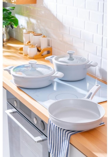 Acar Ultimate Pro 5 Parça Döküm Tencere Seti Bsc-06781 Beyaz
