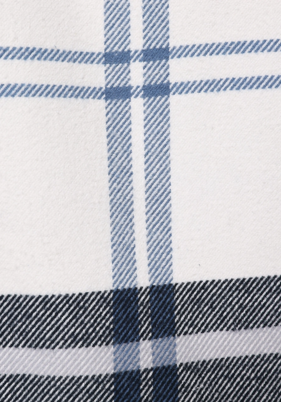 Colins Comfort Fit Shirt Neck Ekoseli Erkek Mavi Shacket Cl1076730 Q1.v1 Ble Mavi