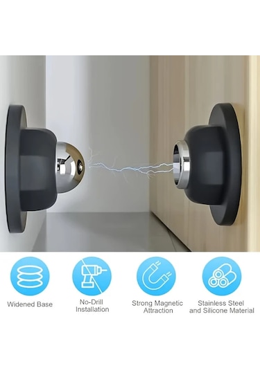 Honeybeeshop 2li Paket Beyaz 2 Adet Silikon Manyetik Kapı Tutucu Rv Kamyon Trailer İçin Matkap Gerektirmez Kurulum Güçlü Manyetik Çekim Sessiz Çalışma 2'li Paket Beyaz