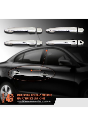 Renault Fluence Krom Kapı Kolu 4 Kapı - Tek Kapı Sensörlü