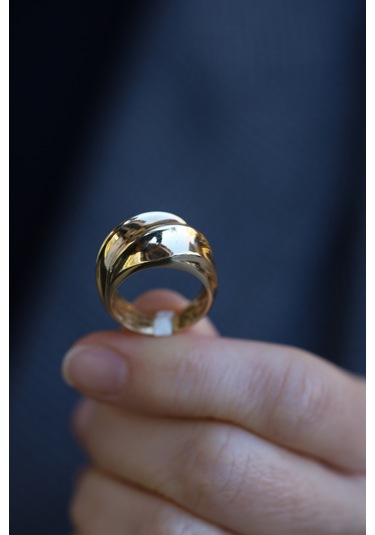 Yenigün Kuyumculuk 14 Ayar Altın Geniş Bombeli Şerit Yüzük Yzk25695