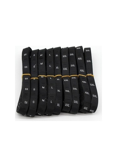 Flybuy 3.2x1.2cm Siyah Polyester Giyim Etiketi, 380 Adet Rulo Xs, Dayanıklı Etiketler