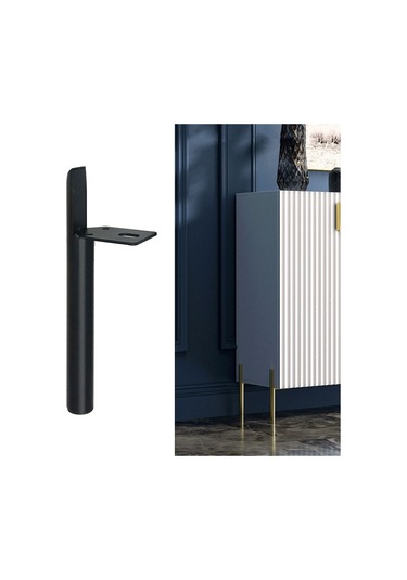 Sones Lh-d012-01 Silindirik Metal Mobilya Destek Ayakları, Yükseklik: 13cm Mat Siyah