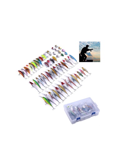 Hengjıa Set056 56 Parça Payet Seti Metal Payetler Sahte Yem Taze Levrek Balıkçılık Yem Seti, Uzunluk: 3 İla 10cm, Kutulu