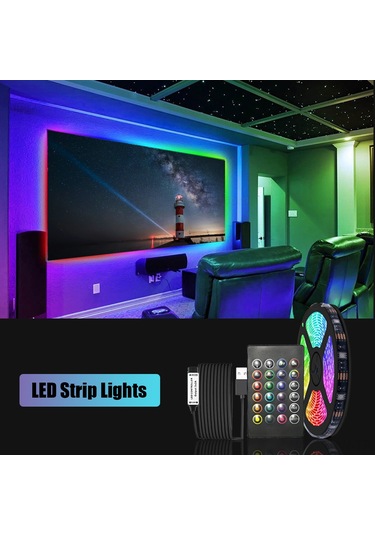 Maiyame 16 Renkli 4 Modlu Ip65 Su Geçirmez Rgb Led Şerit Işık, Uzaktan Kumandalı Kesilebilir Işık Bandı, Dekoratif Aydınlatma Diğer