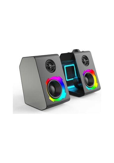 Soaiy SH20 Taşınabilir Kablosuz Bluetooth Gaming Hoparlör RGB Oyuncu Hoparlörü Şeffaf Tasarım - ZORE-219596