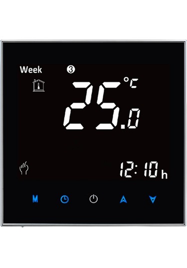 Sones Bht-2001 3a Yük Su Isıtma Tipi Lcd Dijital Isıtma Oda Termostatı, Ekran Saat / Sıcaklık / Zaman / Hafta / Isı Vb. Siyah