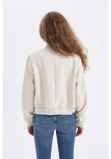 DeFacto Su İtici Kolej Yaka Rüzgar Geçirmez Çıtçıtlı Cepli Kısa Bomber Ceket B3469AX24AUER238