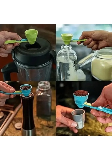 Trendooze Green 2si1 Protein Ölçeği Kayar Huni Mutfak Gadget İçecek Ölçer Yeşil Yeşil
