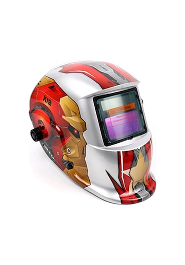 Güneş Otomatik Karartma Kaynak Maskesi Argon Ark Kaynak Kaskı Kırmızı Şekillendirici