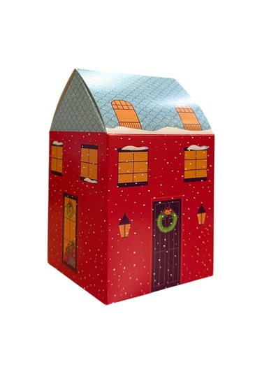 Yılbaşı Hediye Kutusu Kırmızı Ev 12'li