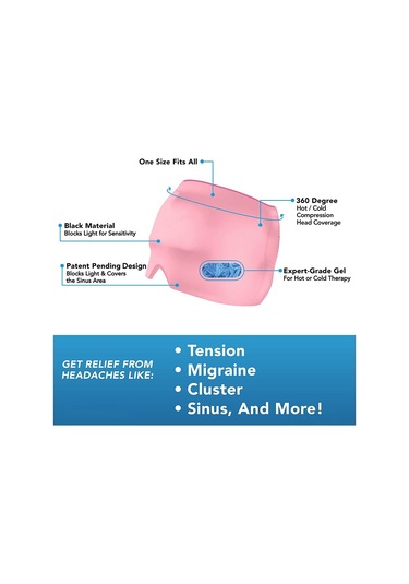 Ruicoo Siyah Jel Yüz Kaplama Soğuk Kompres Başlık - Baş Ağrısı Alleviatörü, Esnek Fizyoterapi Bantı, Ev Kullanıma Uygun Siyah