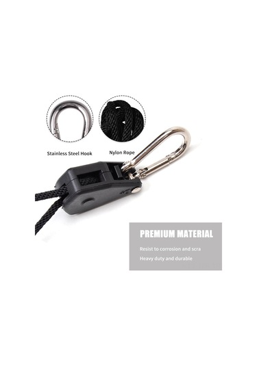 Geeroyoo Bitki Büyüme Lambası İçin Ayarabilir Nilon Askı Kordonu, 68kg Yük Kapasitesi, 2m Uzunluk, Çiftli Set Hta-001 Diğer