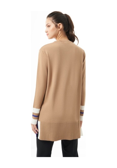 Mizalle Kol Renkli Rayon Triko Camel Tunik Camel