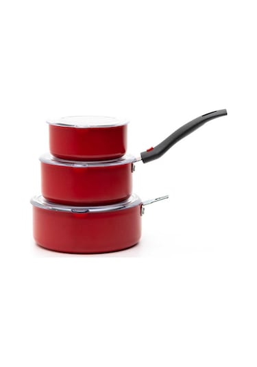 Papilla Redio 7Li 12-14-16 Cm Tava Seti. Kırmızı