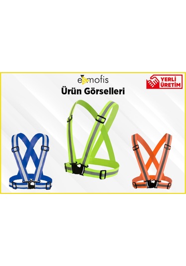 Yüksek Görünümlü Reflektörlü Pratik Şerit Ikaz Yeleği ( Esnek )