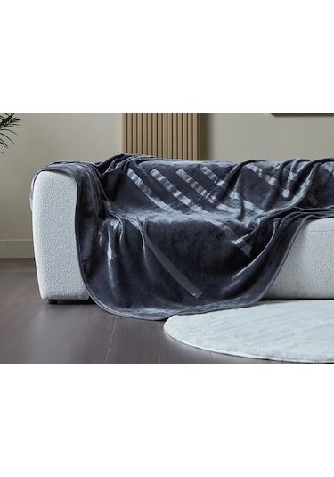 Doqu Embos Battaniye Perlina Çift Kişilik Gri