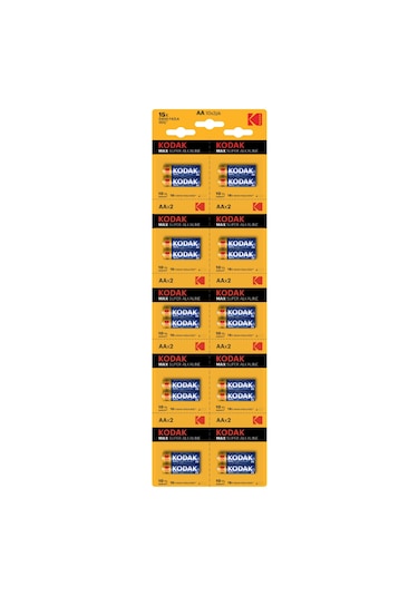 Kodak Max Super Alkalıne 20.li Kartela Aa Kalem Pil