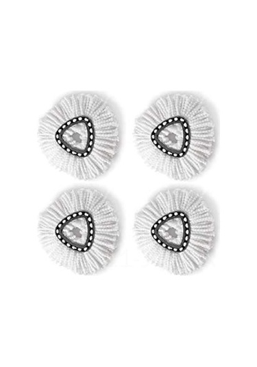 Youmex Toptan İthal İnce Lif Tamiri Kumaş Ucu, Kalın Vileda, O-cedar Üçgen Döner Süpürge Ucu, Beyaz, Dayanıklı, Yeniden Kullanılabilir, Kolay Kurulum