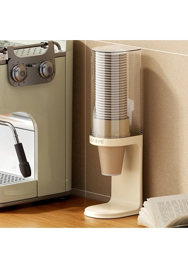 Fochsia Büyük Krem Beyaz Bardak Dağıtıcı, Ev Ofis Hastane Spor Salonu İçin Bardak Askılığı Saklama Ünitesi Krem Beyaz