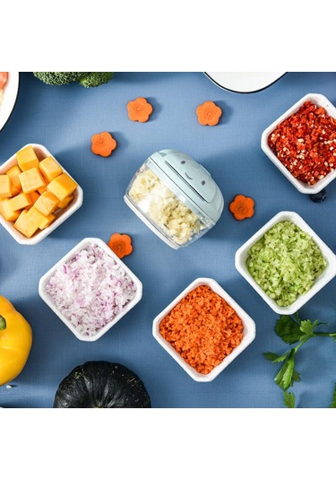 1 Adet Sarımsak Doğrayıcı Manuel Sarımsak Presi Yiyecek Sebze Kesici Et Kıyma Makinesi Mutfak Aletleri El Kıyma Makinesi Sarımsak Ezici Mavi