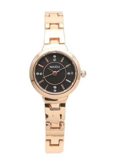 Altın Yeni Moda Kişiselleştirilmiş Basit Saat Seti Kadın Saati Kelebek Dijital Kemer Saati Altın - Siyah